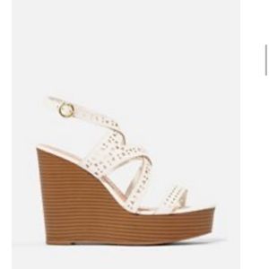 JustFab Escapade Strappy Wedges white